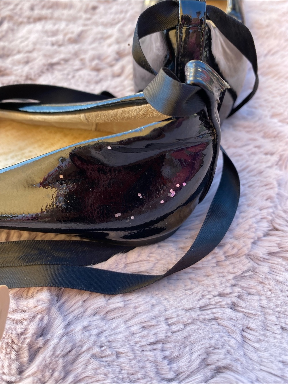 Seychelles Black Patent Lace-Up Ballet Flats - Picture 4 of 4